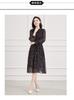 Spring elegant dress with slimming long sleeved printed skirt for children