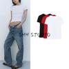 Women's Spring Clothing American Minimalist Casual Multi-Color Blended Silm Short-Sleeved T-shirt 0264216