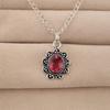Pink Tourmaline Gemstone 925 Sterling Silver Jewelry Handcrafted Necklace Pendant 1.37" For Thanksgiving CP-40-14