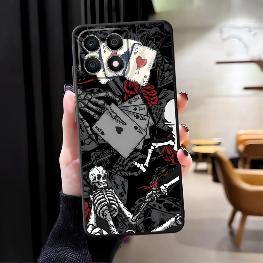 Gothic Skeleton Case for Honor X8 70 90 X9a X6 X7 Magic5Lite X5b 8X 200 400 Lite Funda Phone Cover