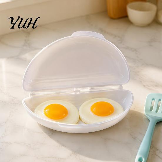 Microwave Egg Poacher with Lid, Nonstick 2-Cavity Cooker Dishwasher Safe Poaching Maker Steamer, Maker, Kitchen Breakfast Gadget Poached