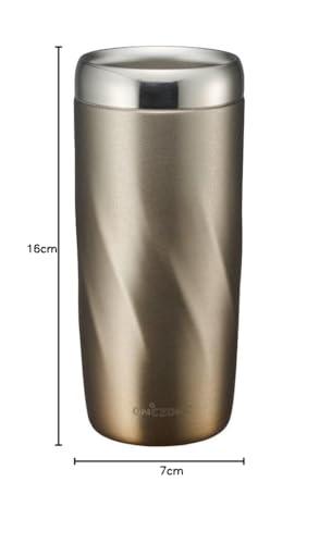 Doshisha Sub-Zero Tumbler, 280ml, Vacuum & Cooling, Triple-Layer Stainless Steel Tumbler, Gold, ON℃ZONE