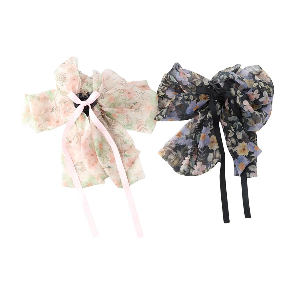 

Chiffon Bow Ribbon Hair Claw Headwear Bowknot Hairpin Sweet Chiffon Flower Hair Clip Girls рожевий