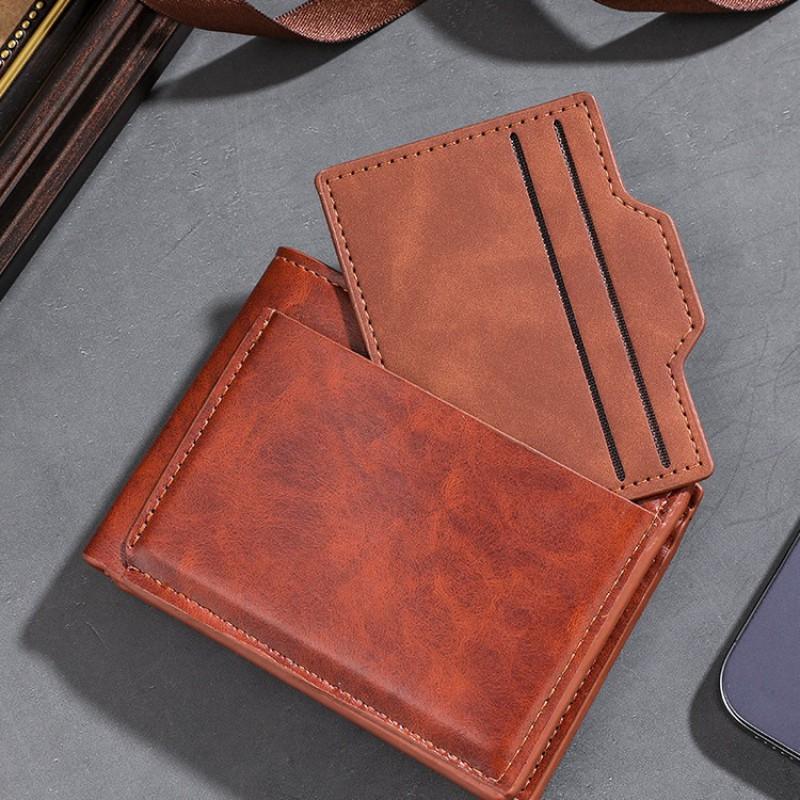 European American Minimalist Casual Men's Wallet With Large Capacity Multiple Card Slots Fashionable Short