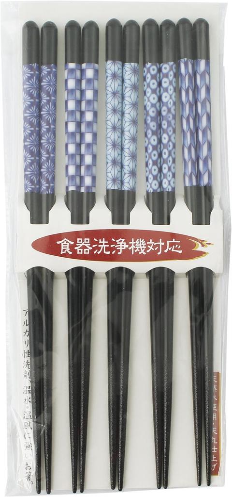 Hůlky Ishida pro 5 porcí, indigo, dřevěné, do myčky, 23 cm, japonské, sada, make-up, trezor, (přírodní dřevo)
