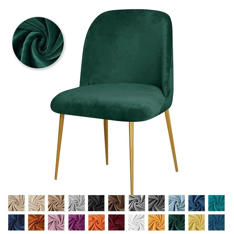 1/2/4/6 Pc Velvet Duckbill Makeup Chair Covers Round Bottom Stool Accent Low Back Dinning Office Chair Slipcover  Seat Cover