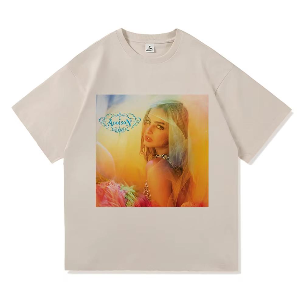Addison Rae 2025 Album Nou Addison Tricou Modă Retro Îmbrăcăminte Vintage Harajuku de Înaltă Calitate Topuri Tricouri Bumbac