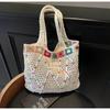2026  Lazy Style Large Capacity Weave Commute Shoulder Bags Fashi Casual Versatile Seaside Vacati Women's Tote Bag