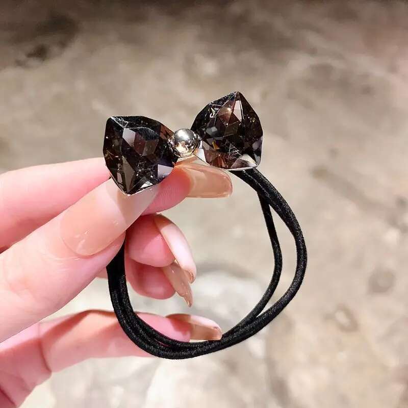 1 Bucată Elastic de Păr cu Fundă cu Diamante pentru Fete Accesorii de Păr Drăguțe pentru Femei