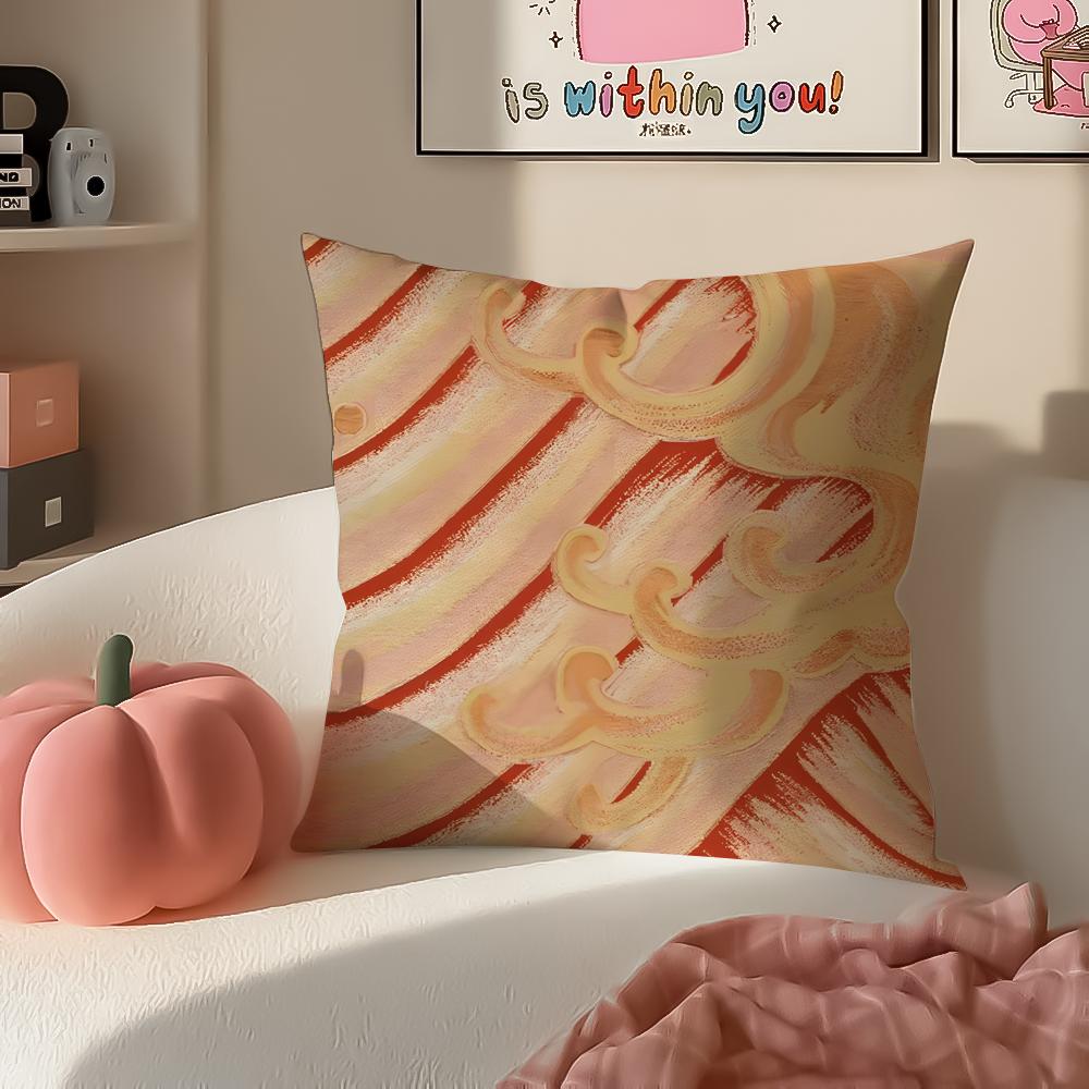 French Textile Floral Art Cushion Cover Pillowcase Short Plush Invisible Zipper Room Sofa Cushion Cover