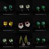 18K Gold Plated Clip-on Enamel Flower Earrings - Non-Pierced, High Color Retention