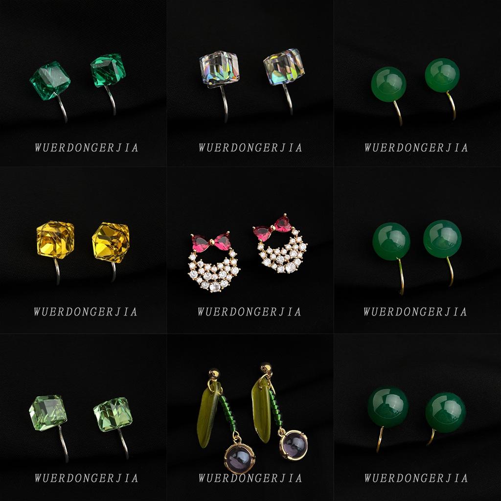 18K Gold Plated Clip-on Enamel Flower Earrings - Non-Pierced, High Color Retention