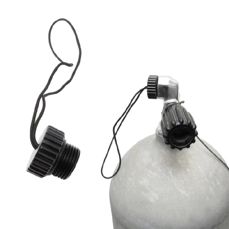 Dive Tank Cover with Cord Scubas Diving Tank Valves Threaded Cover Dust Plug Cap