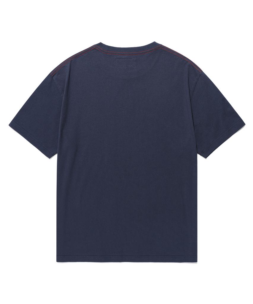 AECA Color Chain Stitch Aeca Sports Half Sleeve Tee-Navy