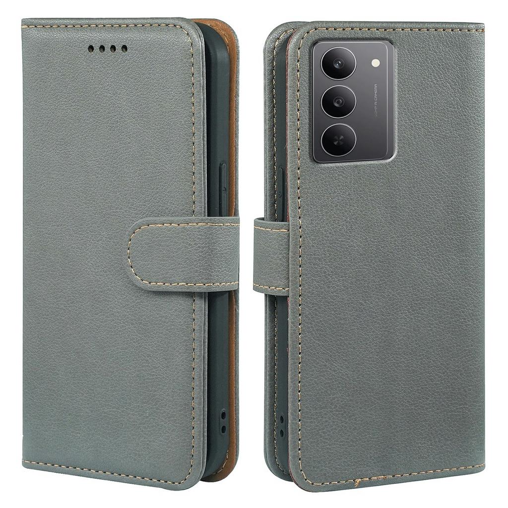 For Realme V60 Pro 5G/14x (India) 5G Case RFID Blocking Wallet Litchi Texture Leather Phone Cover Magnetic Clasp