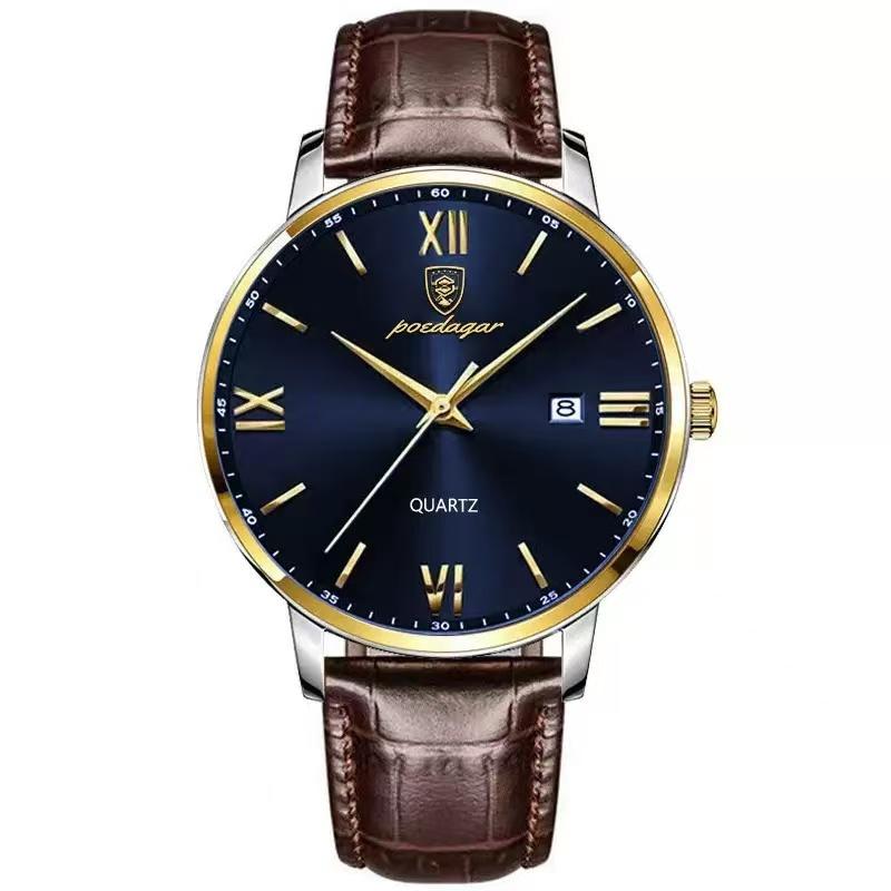 Luxury Business Quartz Watches for Men Leather Strap Original Casual Waterproof Man Watch High Quality Men's Wrist Watches