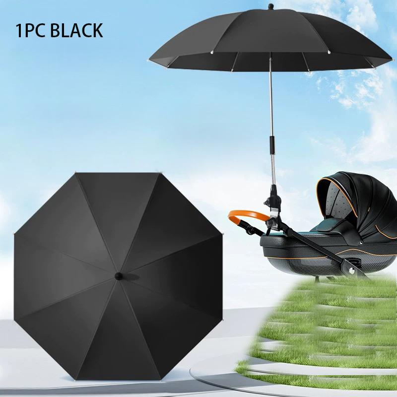 Umbrella For Stroller Foldable Trolley Shading Umbrella With Clamp Portable Travel Supplies Pushchair Attachment For Outdoor,1PC