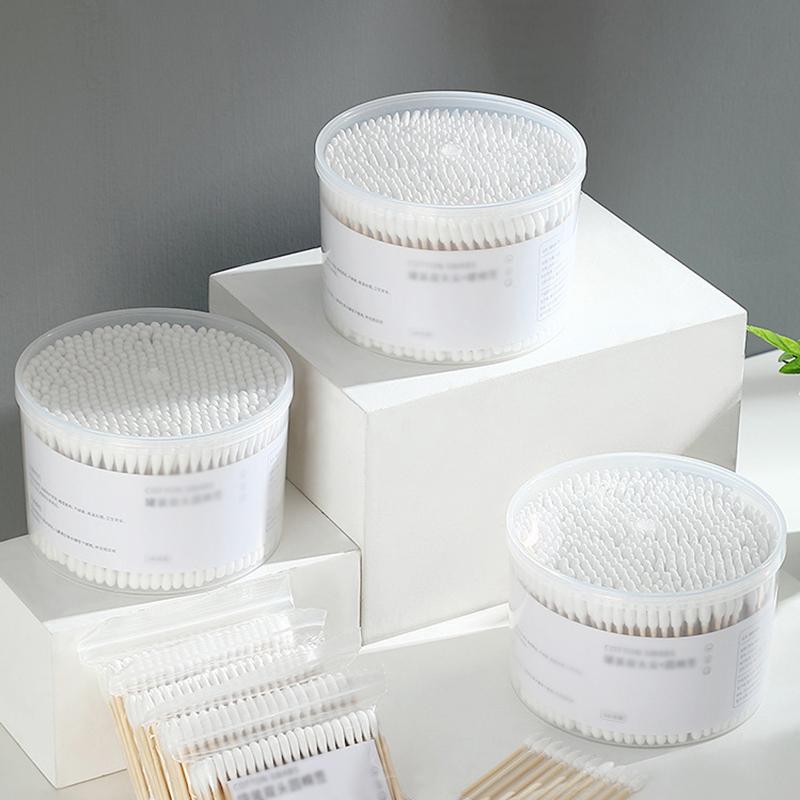 500PCS Boxed Double-Ended Cotton Swabs - Disposable Cleaning Cotton Swabs For Ear Cleaning - Makeup Removal Cotton Swabs