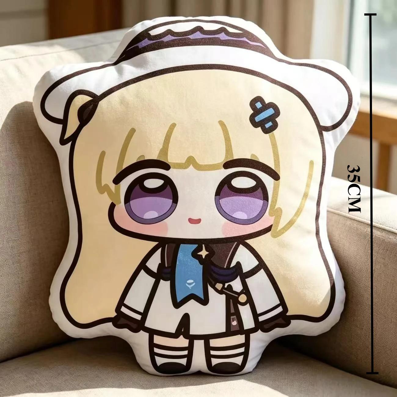 Phoebe Q Versie Schattig Pluche Kussen Cartoon Anime Merchandise Sierkussen Voor Huis Bank Decoratie Anime Liefhebbers Cadeau white