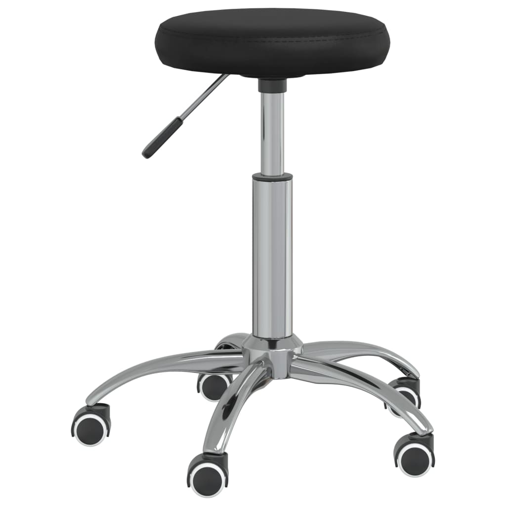 Vidaxl Swivel Office Chair, Black, Upholstered with Faux Leather