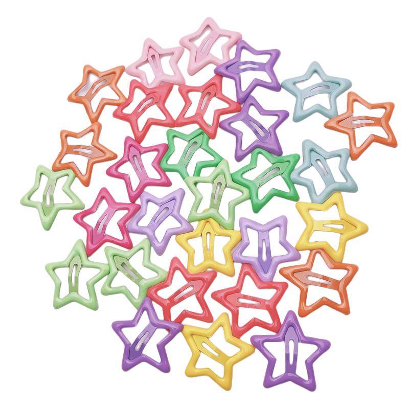 

10pcs Colorful Star BB Hair Clips Girls Y2K Cute Star Barrettes Women Simple Metal Snap Clip Headdress Hair Jewelry Accessories