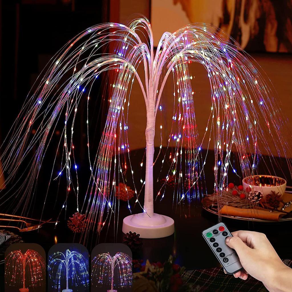 New 1pcs LED Willow Lamp Battery Box Luminous Willow Bonsai Tree Lamp Small Night Light Decorative Lamp