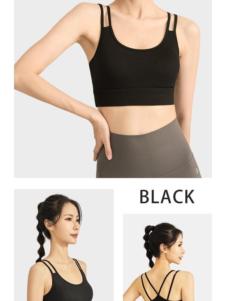 Criss-Cross Back Women's Medium-Impact Sports Bra for Yoga & Running