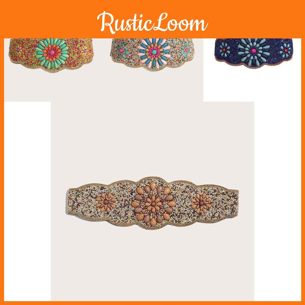 Bohemian Ladies Waist Corset With Embellished Beads And Elastic Closure For Summer Outfits