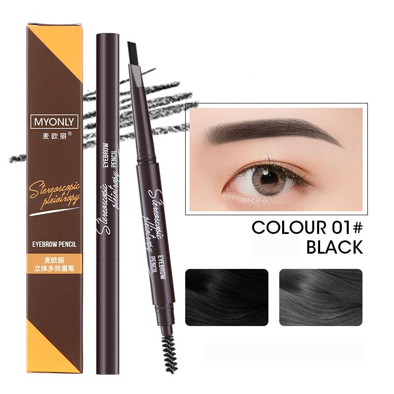 Myonly Three-dimensional Multi-effect Eyebrow Pencil Double-headed Triangle Word Beginner Eyebrow Pencil Is Not Easy To Smudge Makeup Pencil