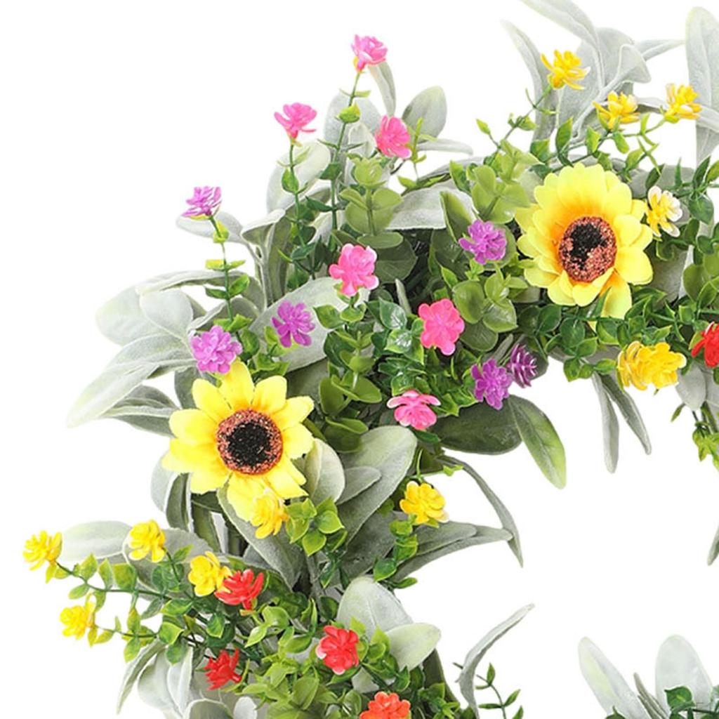 Spring Wreath Round Artificial , for Easter Celebration Party Festival Indoor and Outdoor