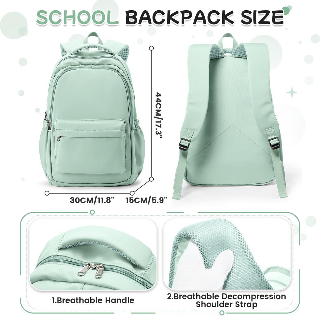 Lightweight Style Nylon Backpack School Backpack For Primary Middle Bookbag Teens Student Travel Backpack, Multiple Compartments