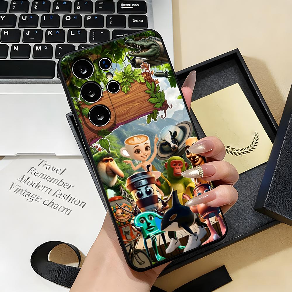 

Animals Italian Brainrot Phone Case For Samsung S26 S25 S24 FE S23 S22 S21 Plus S20 Ultra Note20Ultra Black Soft Shell Galaxy S26 Ultra
