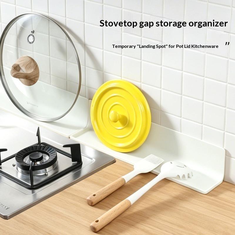 Silicone Kitchenware Drying Mat Anti-slip Heat Resistant Stovetop Gap Drainer Pad for Counter Utensil Storage