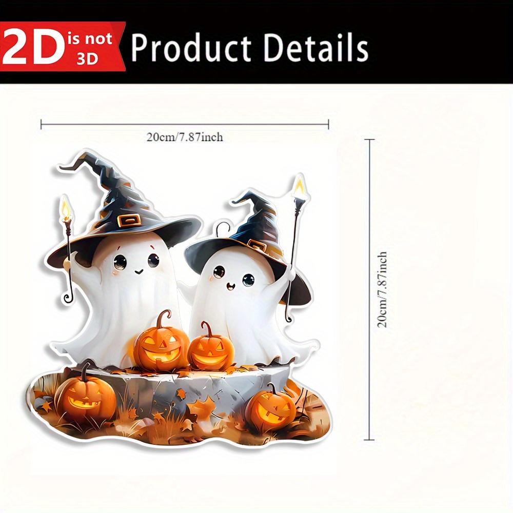 Bohemian Ghost & Witch Hat Plaque. Halloween Desk Decor for Home, Room, Cafe & Office.