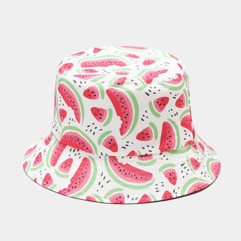 Creative Printed Fruit Pattern Bucket Cap Unisex Outdoor Leisure Fisherman Hat Summer Beach Uv Protection Sun hats Panama Bob