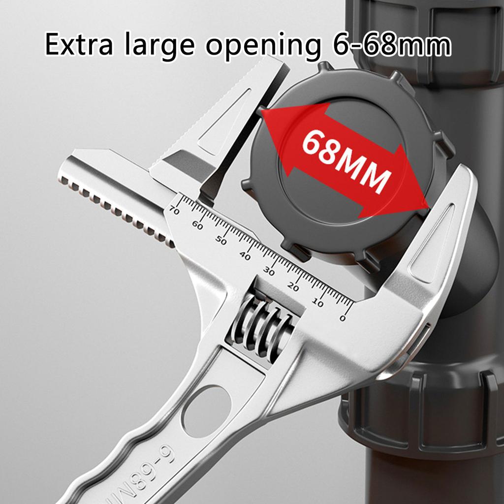 Adjustable Wrench Multifunctional Double Use Large Open End Wrench Household Open Bathroom Pipe Adjustable Wrench