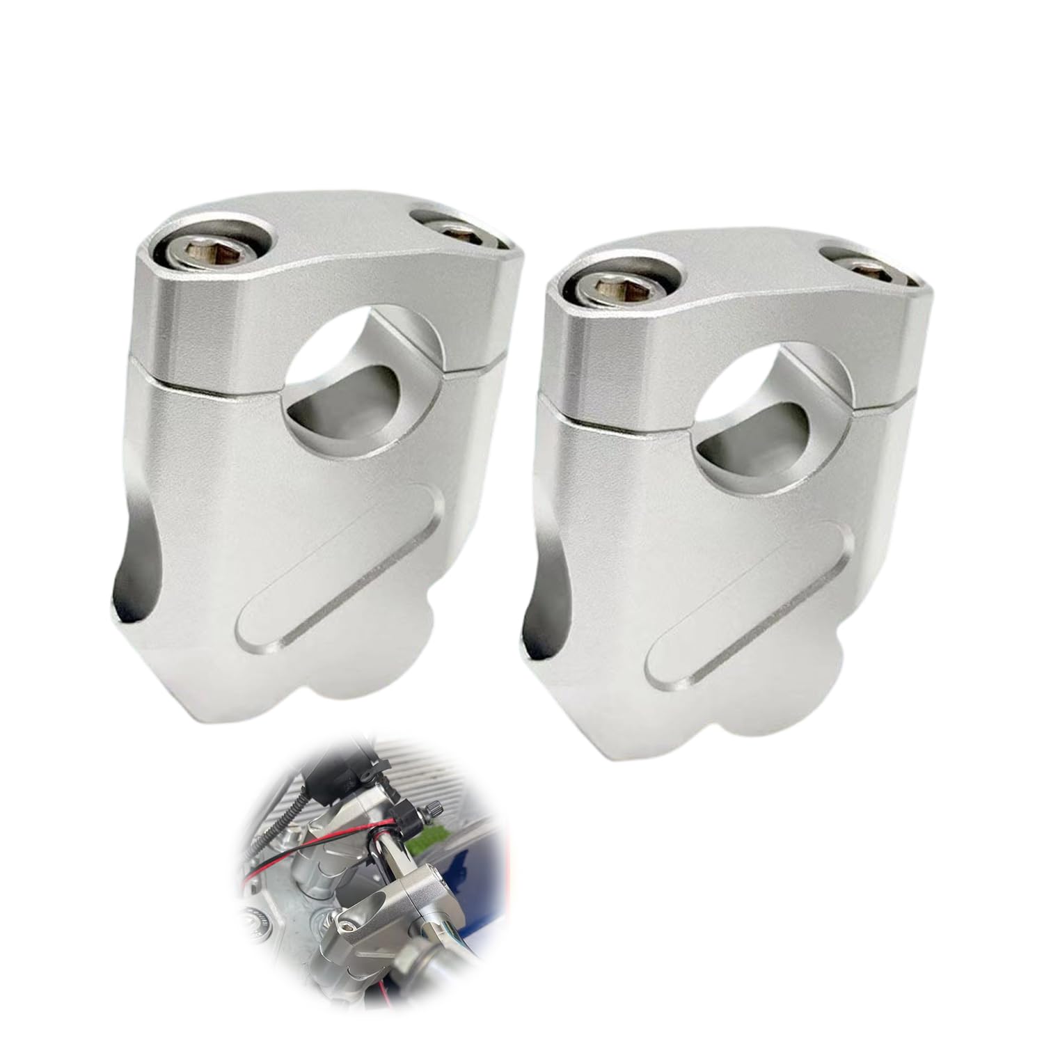 ADOFUN Motorcycle Handlebar Risers 22mm - Raises Handlebar Position - Motorcycle Post Bar Back Spacer Kit - Universal Fit Motorcycle Accessory (22mm,