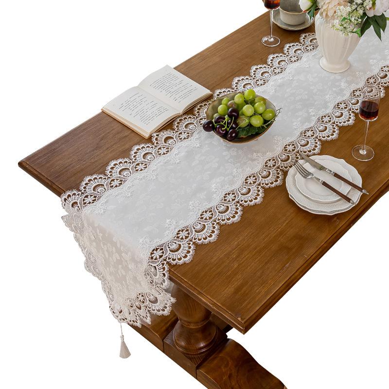 Embroidered Table Runner Modern Minimalist Rectangular Home Tablecloth Hotel Lace Table Runner TV Cabinet Tea Table Home Decor