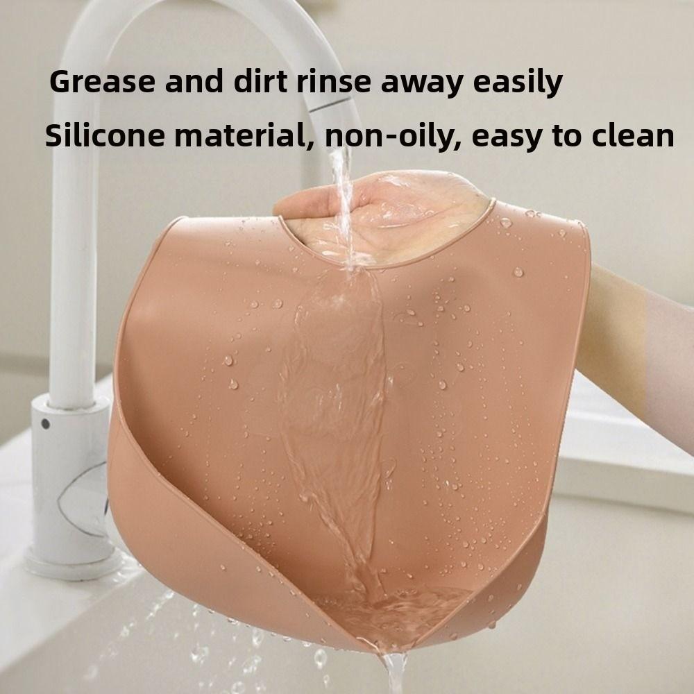 Soft Silicone Baby Bibs with Food Catcher Teething Drooling Bib  For Girls Boys Toddlers