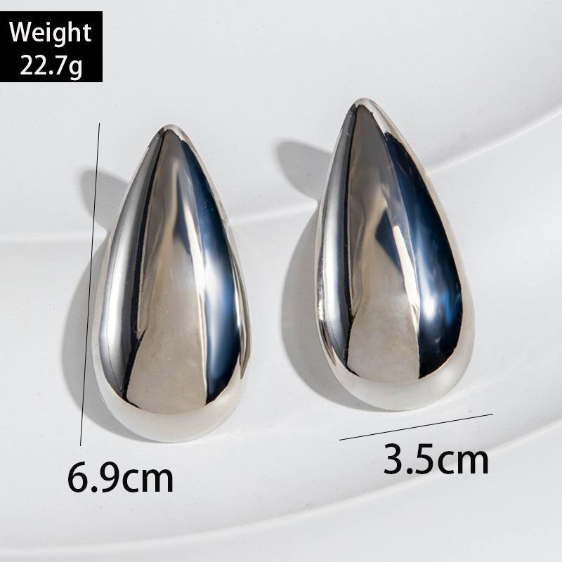 Figure-eight Twist Large Water Drop Iron Earrings Design Sense Geometric Square Twist Earrings Earrings