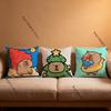 Cute Cartoon C-Capybara Pillow Covers Cartoon Sofa Decorative Home Double-sided Printing Short Plush Cute Cushion Cover