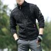 Autumn Winter New Men Polar Fleece Coats Outdoor Fashion Stand Collar Printing Pockets Zipper Thicken Warm Cardigan Jackets Tops