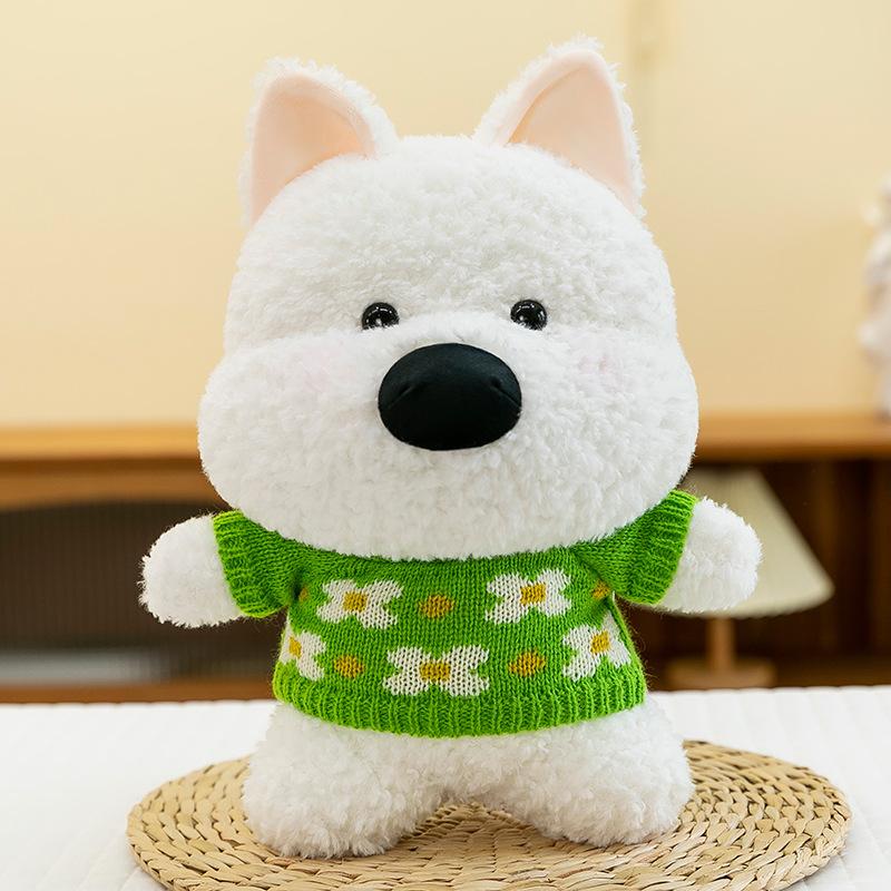 Cute Sweater Style West Highland Dog Plush Toy Wedding Sprinkler Confession Doll Children's Birthday Gift Claw Machine