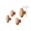 4 Pieces Rustic Wooden Wall Hooks | Scandinavian, Elegant, Hardware, for Bedroom