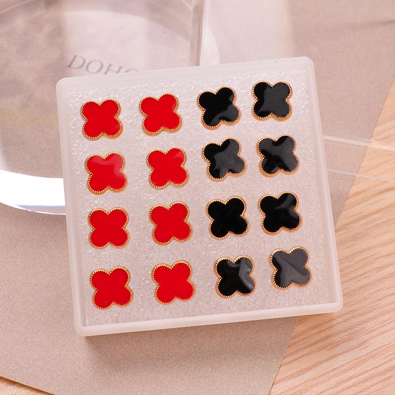 2025 Trendy Four-Leaf Clover Resin Stud Earrings for Women - Luxurious Niche Design