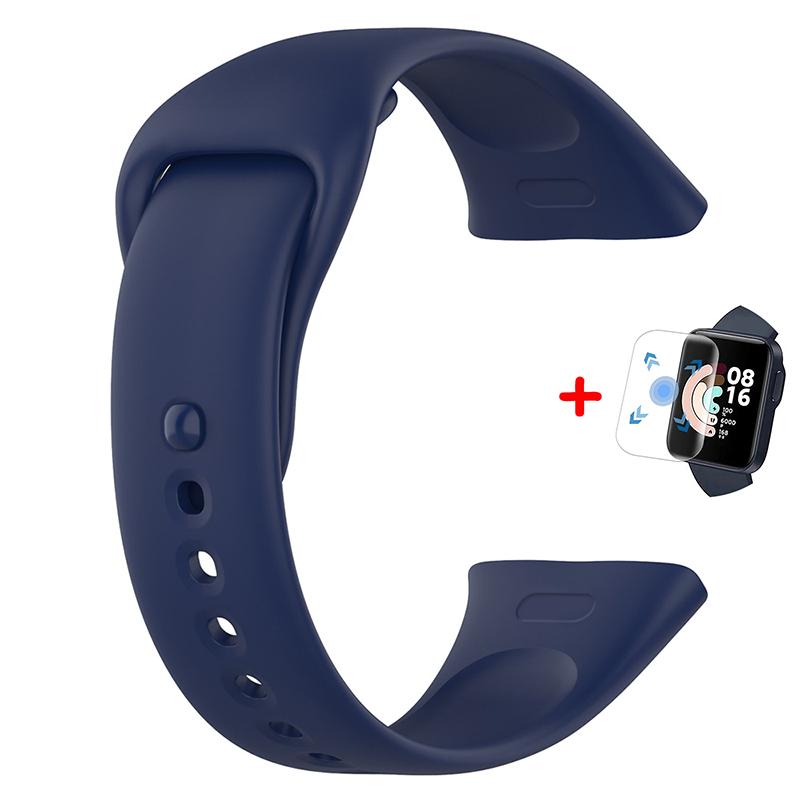 Silicone Band For Xiaomi Redmi Watch 3 Active Strap Replacement Watchband Bracelet For Redmi Watch 3 Lite With Screen Protector