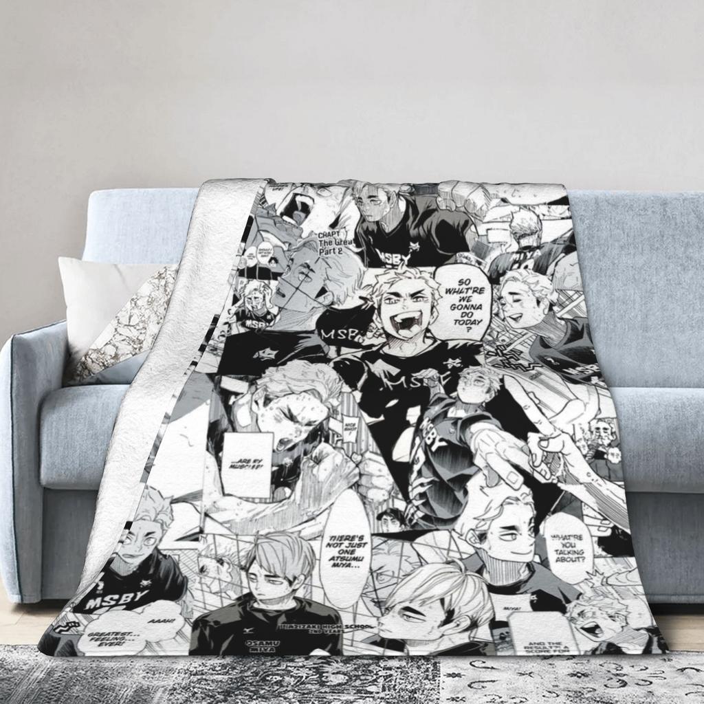 Anime Haikyuu Plush Blankets Miya Atsumu Manga Novelty Throw Blankets for  Sofa Bedding Lounge 150*125cm Quilt,