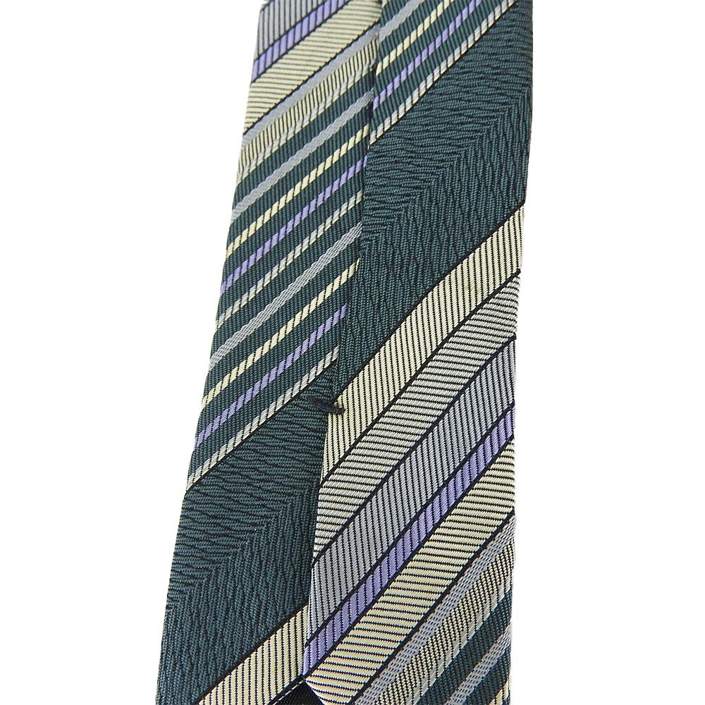 Used YVES SAINT LAURENT Tie Silk Green Green Gray Gentleman