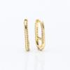 Gold-Plated Zircon Shining Link Stud Earrings - Light Luxury European & American Style, Perfect Birthday Gift for Girls