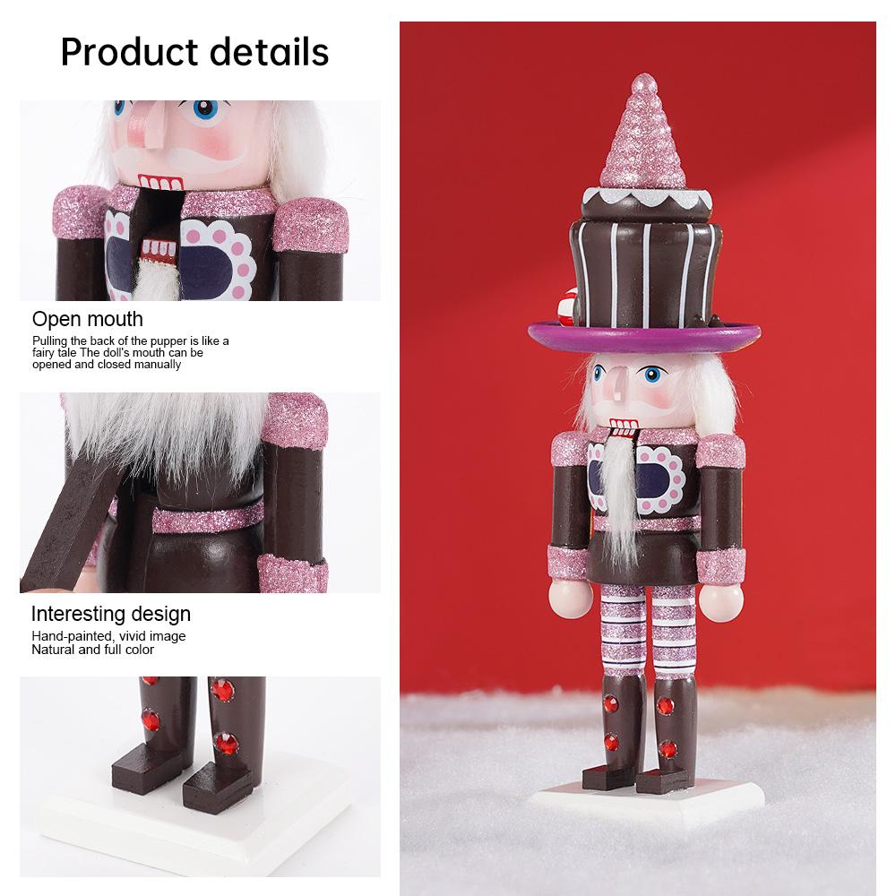 Dekoracja Świąteczna Dziadek do Orzechów Żołnierz Prezent dla Dzieci Ciasto Drewniana Marionetka Lalka Ozdoba na Biurko Nowy Rok Dekoracja Domu